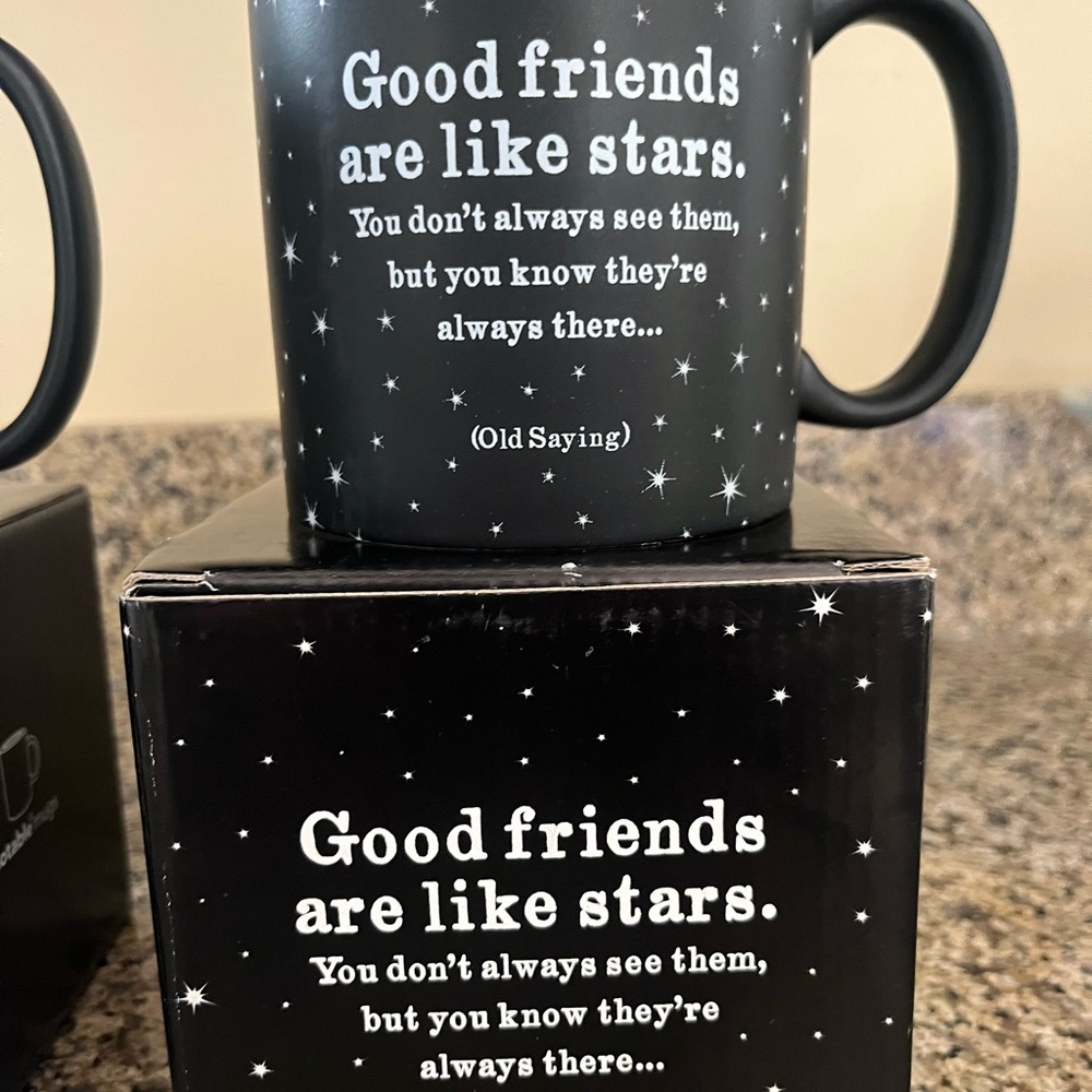 Black Starry Mug Gift Set - 2 Inspirational Friendship Mugs.Besties Forever - Picture 3 of 3